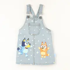 BLUEY - Vestido Niña Denim Flores Azul Bingo Y
