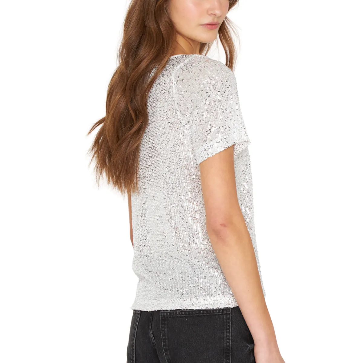 JACINTA TIENDA - Polera Glam manga corta blanca Jacinta Tienda