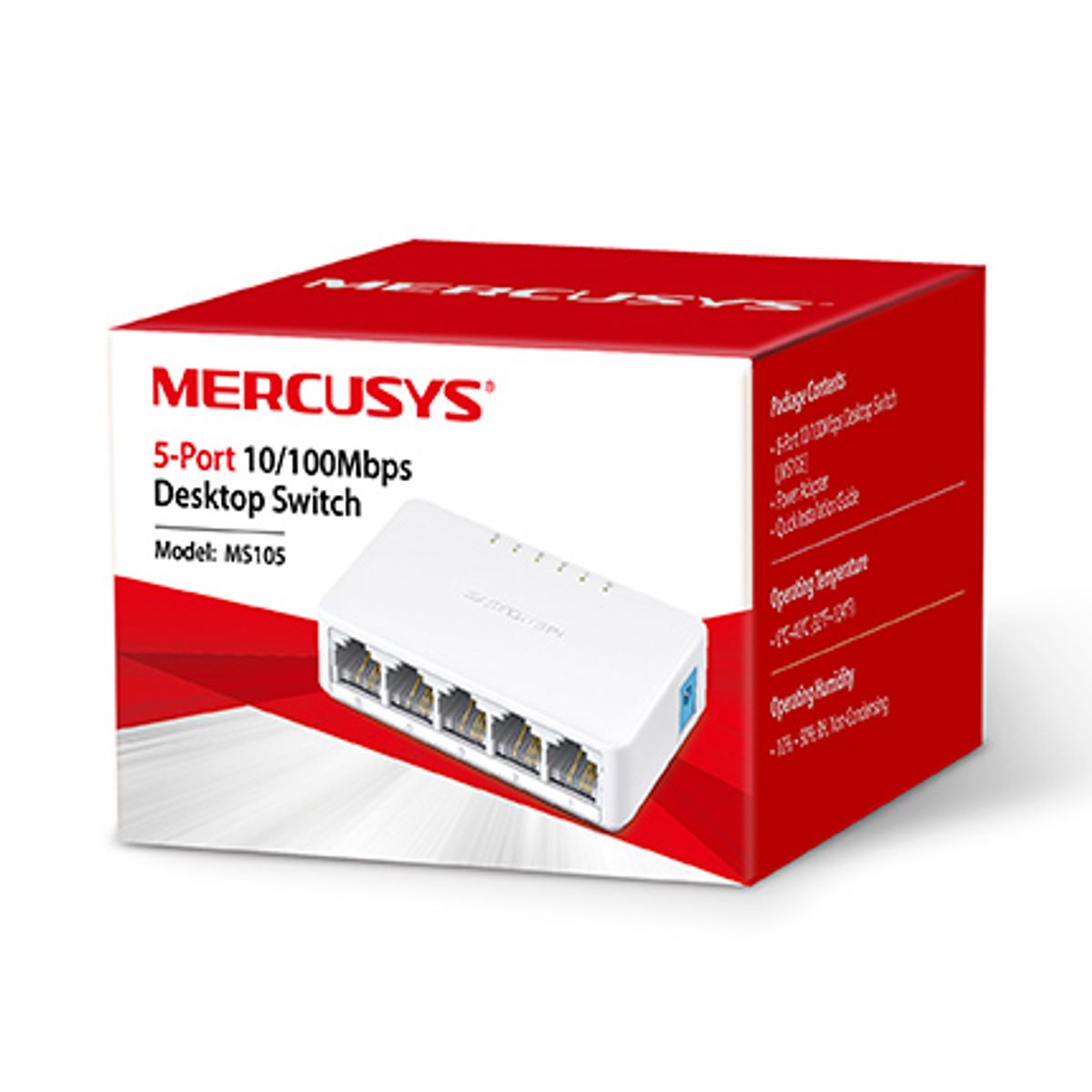 MERCUSYS - Mercusys MS105, Switch Desktop, Ethernet 5 Puertos RJ45, 10, 100 Mbps