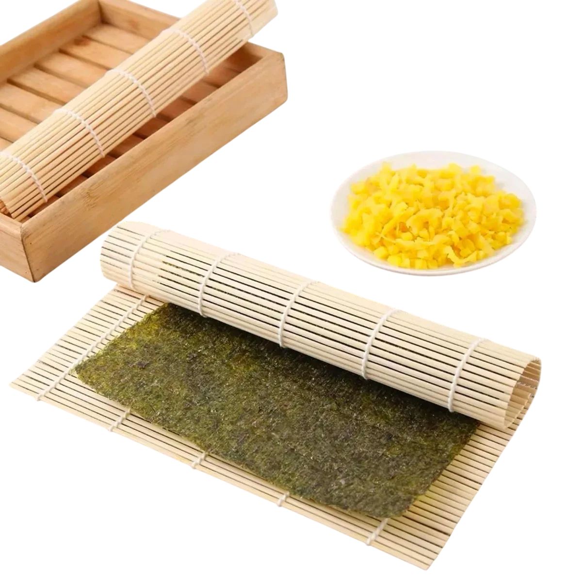 GENERICO - Esteira De Sushi Sudare - Bamboo Redonda 24x24cm