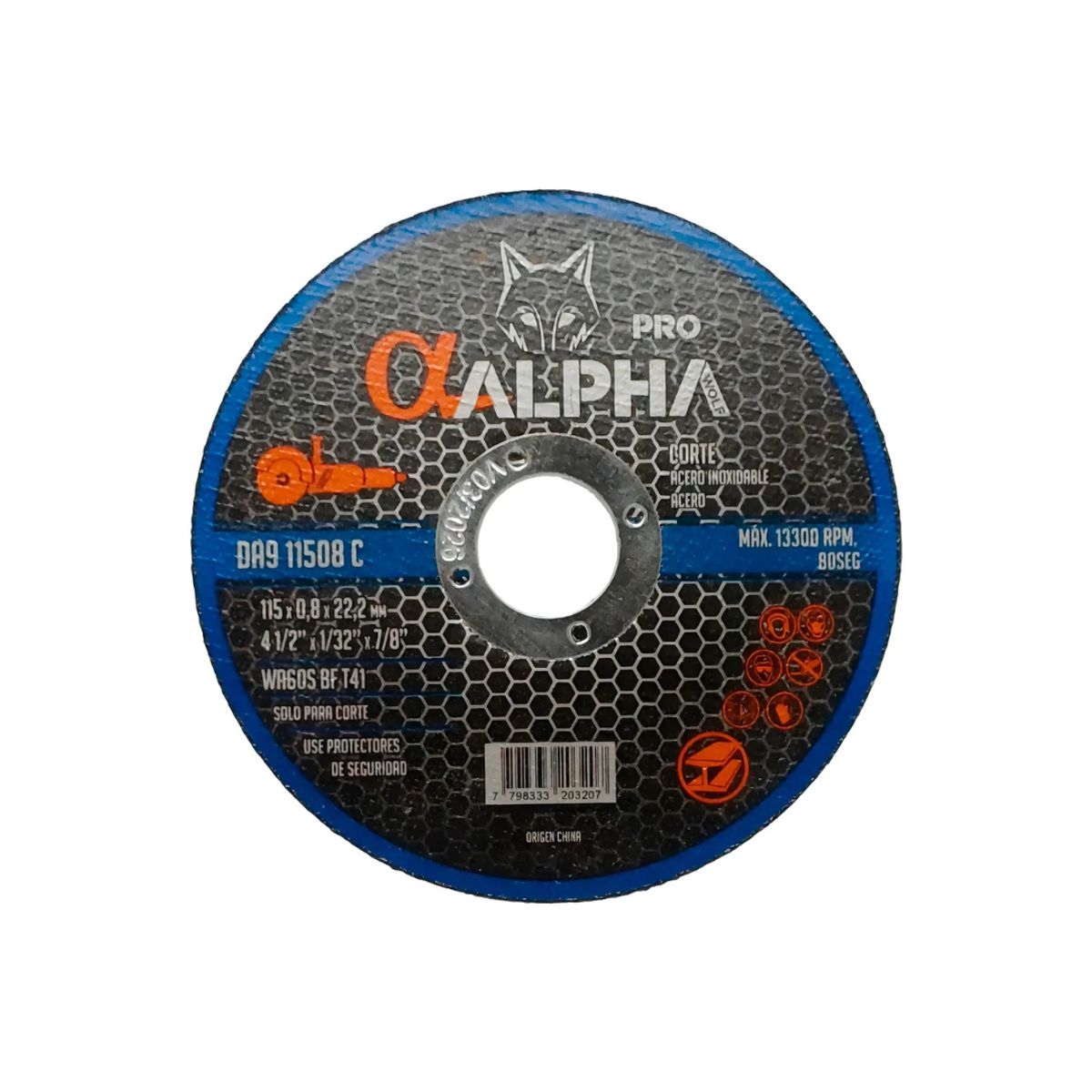ALPHA PRO - Disco Corte Fino 4 1/2 X 1.0 Mm Alpha Pro Caja Metal 50 Uni Azul
