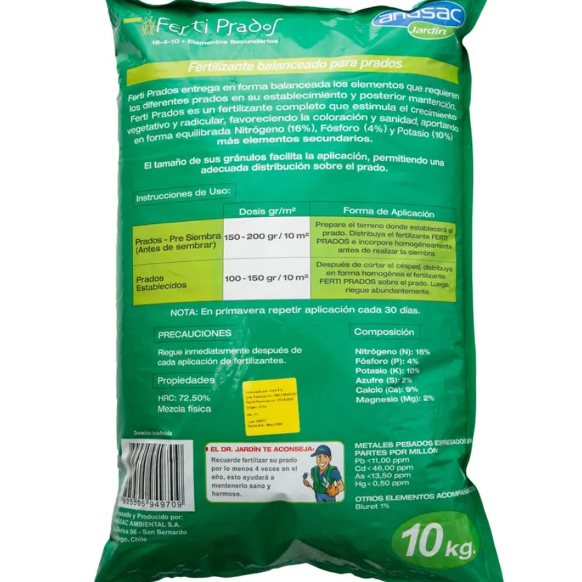 ANASAC - Fertilizante Ferti Prados 10kg - Anasac