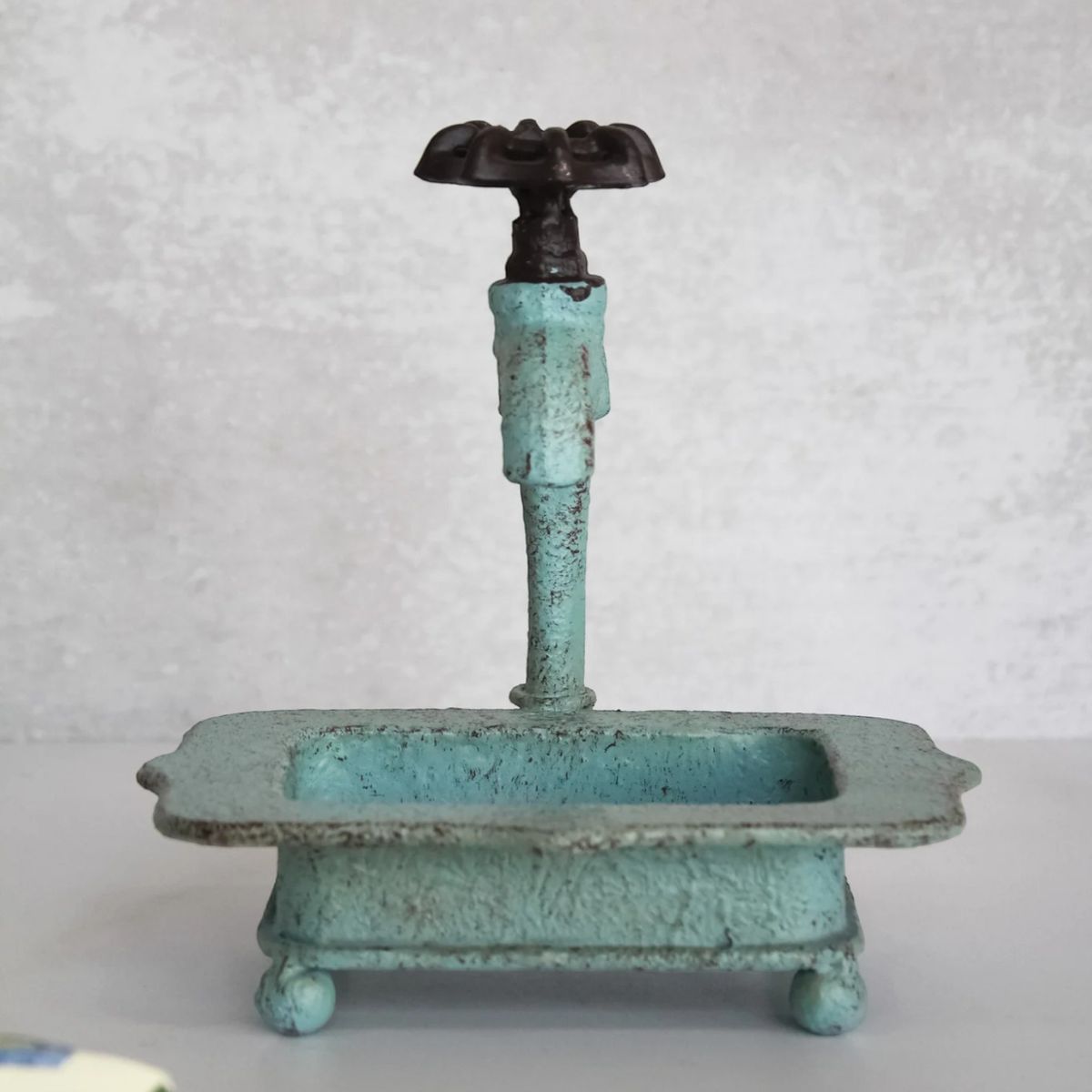 GENERICO - Jabonera De Hierro Fundido Resistente Y Acabado Antiguo Llave