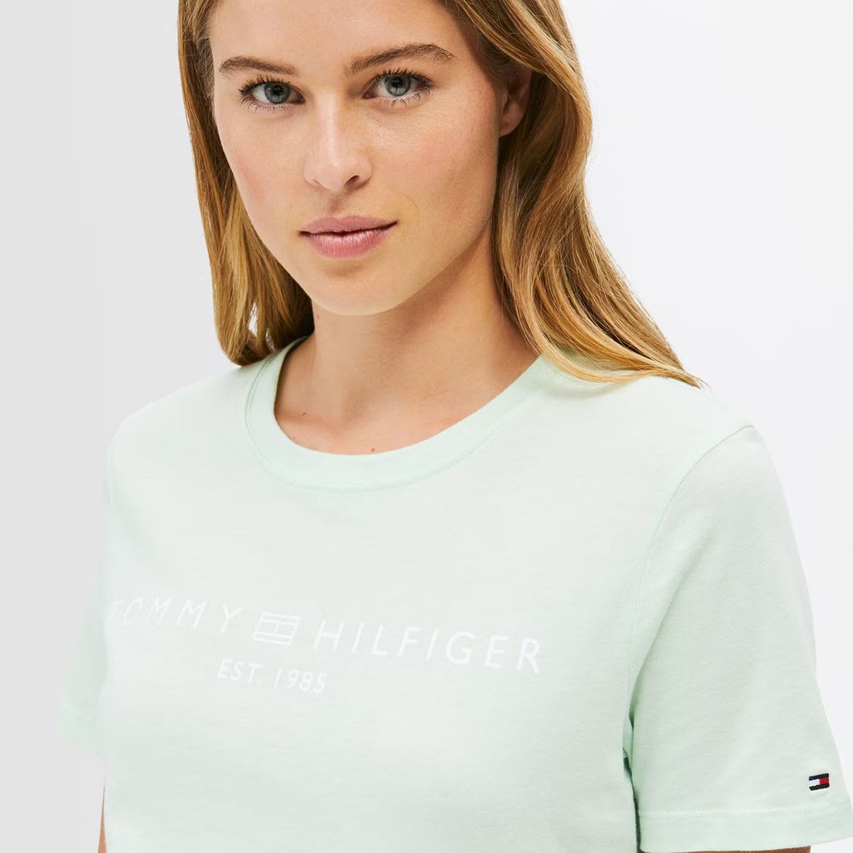 TOMMY HILFIGER - Polera Signature Con Logo Verde Tommy Hilfiger
