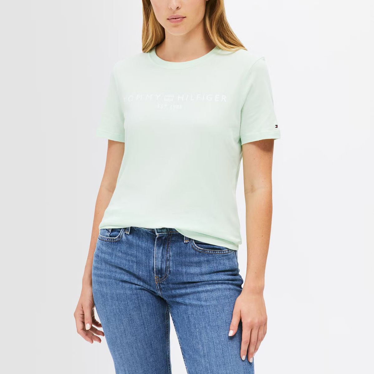 TOMMY HILFIGER - Polera Signature Con Logo Verde Tommy Hilfiger