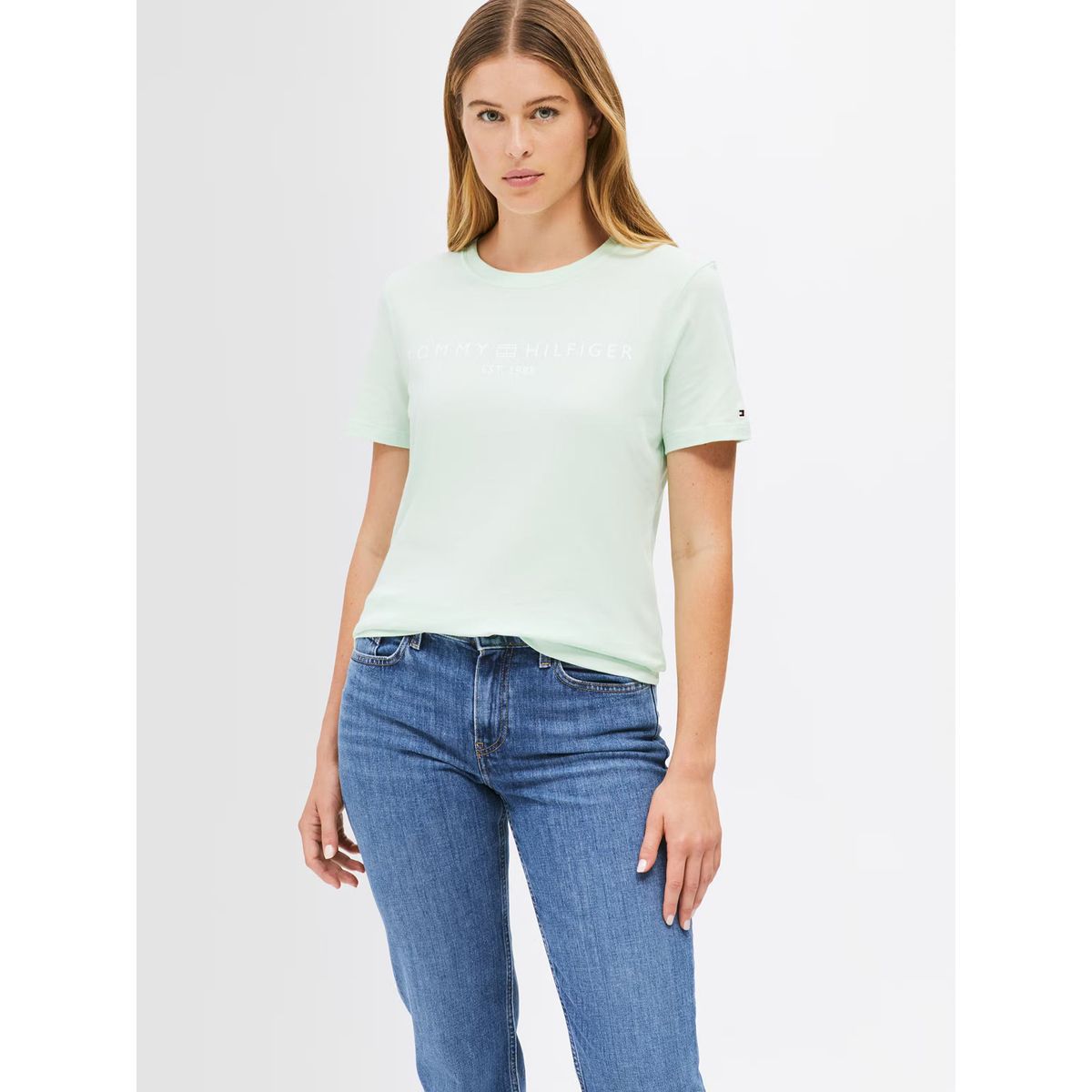 TOMMY HILFIGER - Polera Signature Con Logo Verde Tommy Hilfiger