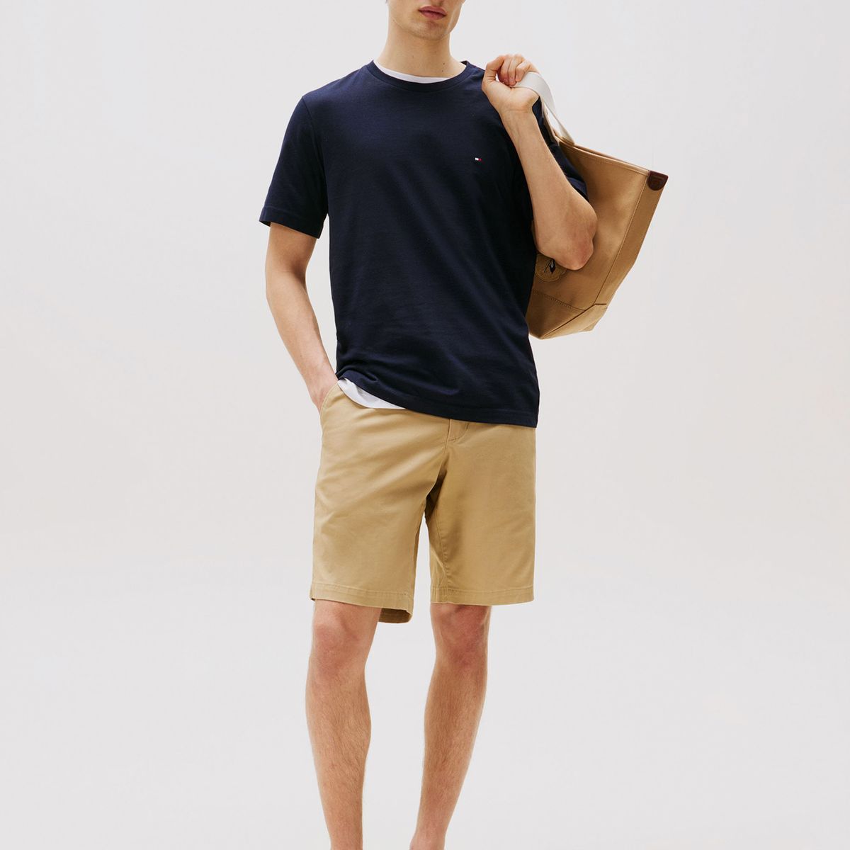 TOMMY HILFIGER - Polera Essential Solid Regular Fit Azul Tommy Hilfiger