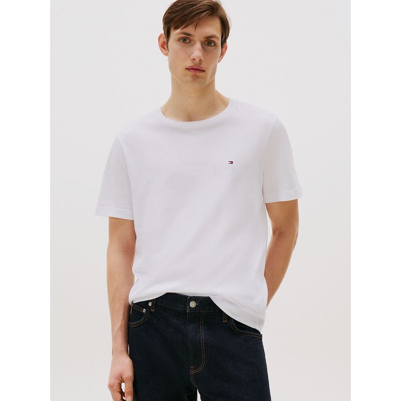 TOMMY HILFIGER - Polera Essential Solid Regular Fit Blanco Tommy Hilfiger