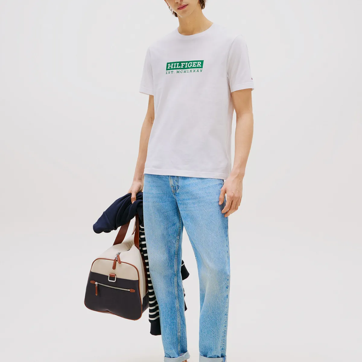 TOMMY HILFIGER - Polera Colour To Colour Logo Blanco Tommy Hilfiger