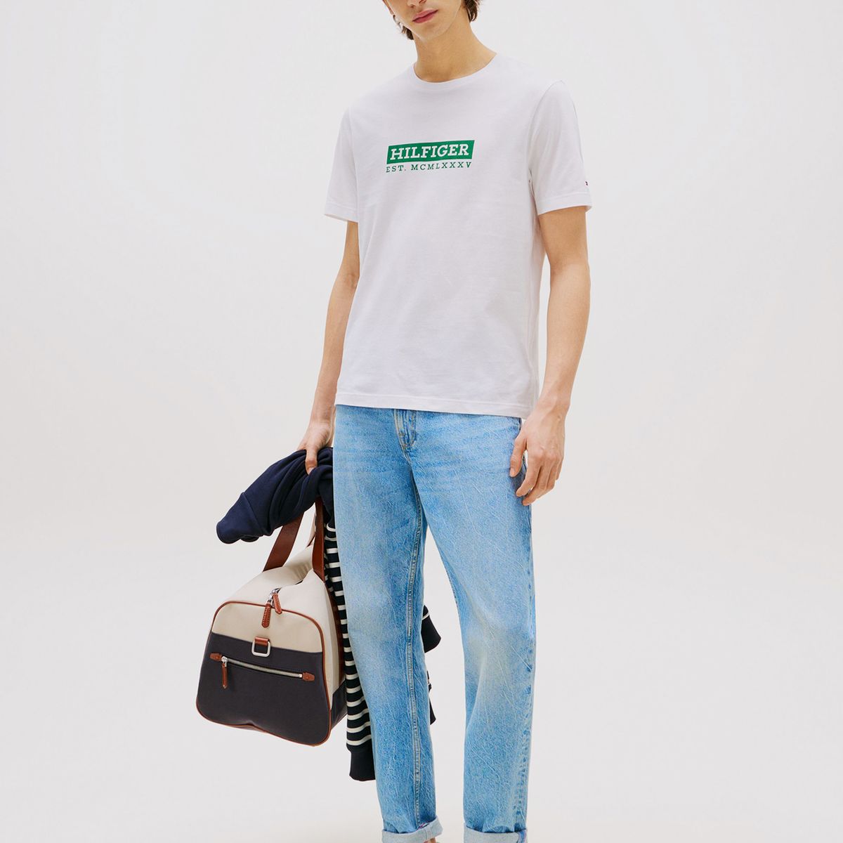 TOMMY HILFIGER - Polera Colour To Colour Logo Blanco Tommy Hilfiger