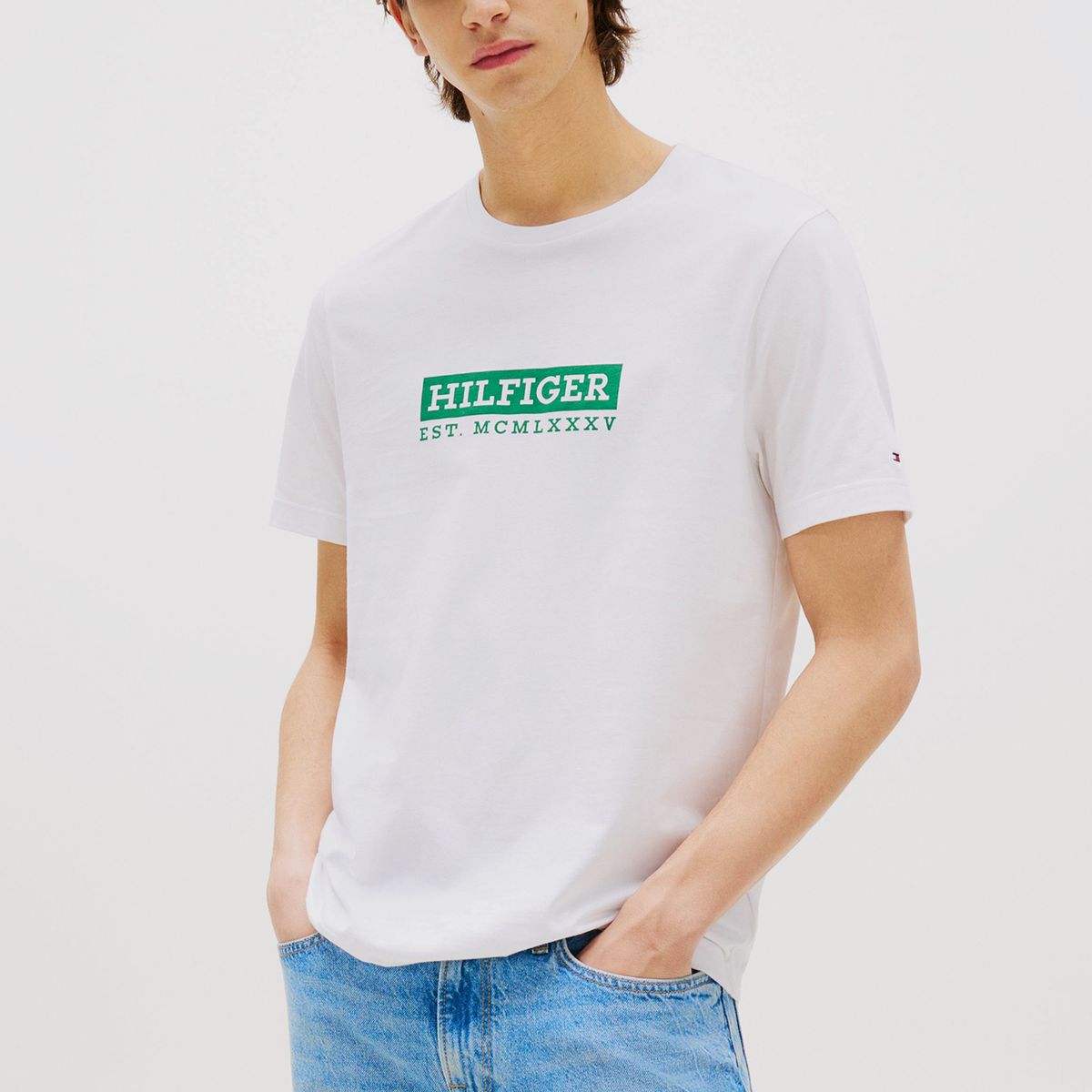 TOMMY HILFIGER - Polera Colour To Colour Logo Blanco Tommy Hilfiger
