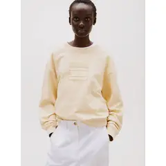 TOMMY HILFIGER - Polerón Logo Boxy Outline Flag Amarillo