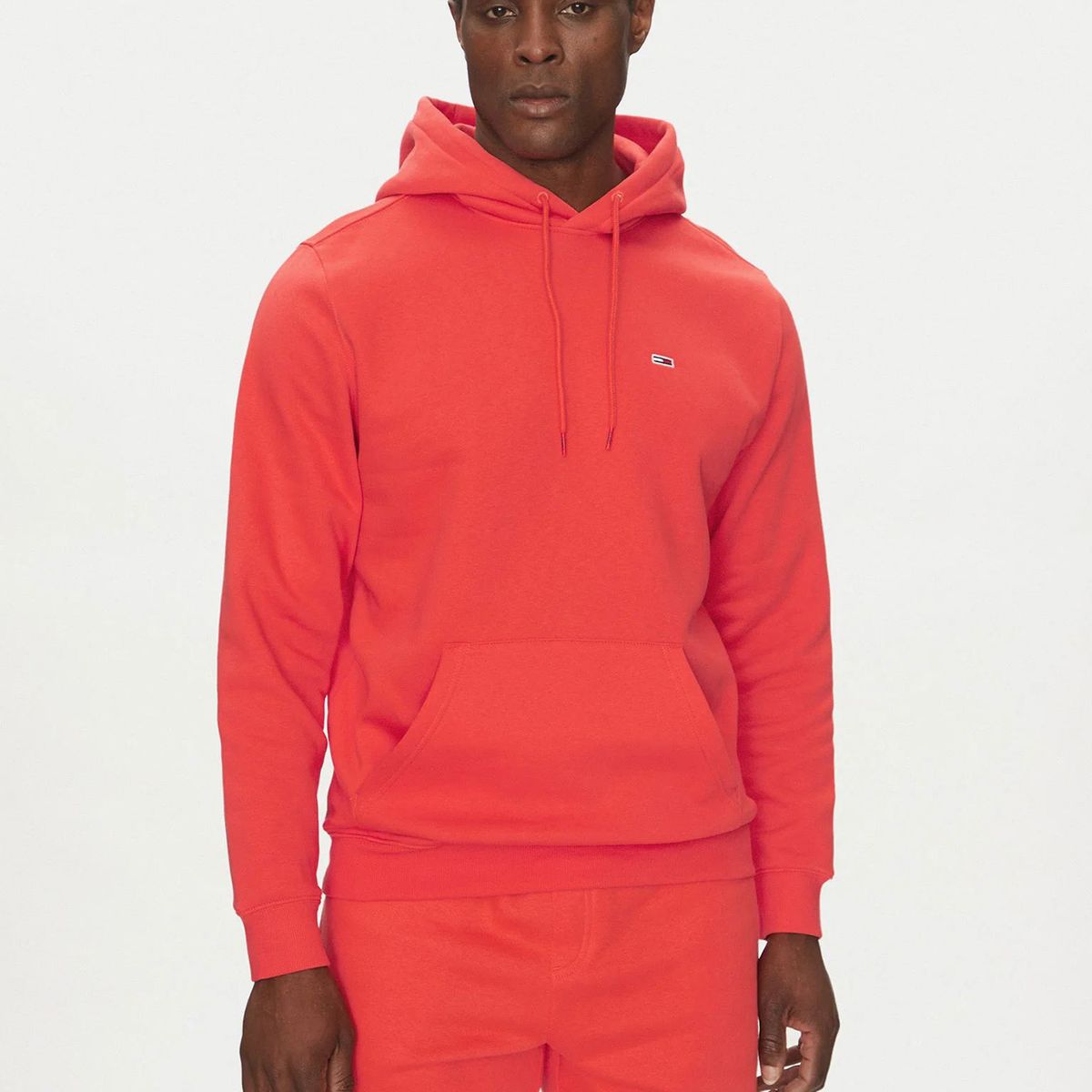 TOMMY HILFIGER - Polerón Hoodie Solid Con Logo Rojo Tommy Jeans