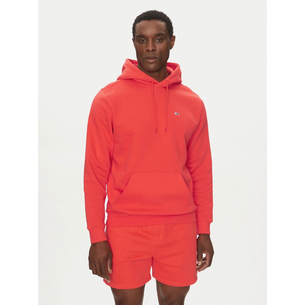 TOMMY HILFIGER - Polerón Hoodie Solid Con Logo Rojo Tommy Jeans