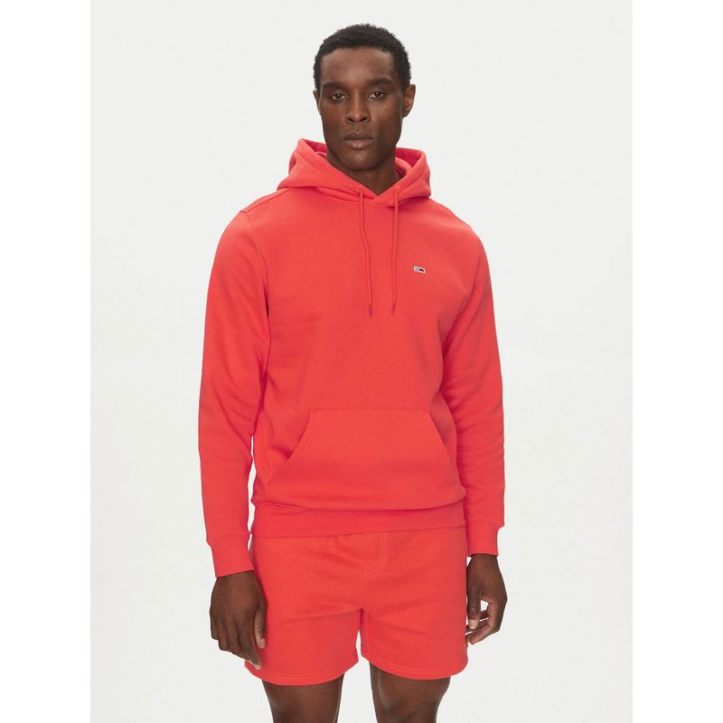 TOMMY HILFIGER - Polerón Hoodie Solid Con Logo Rojo Tommy Jeans