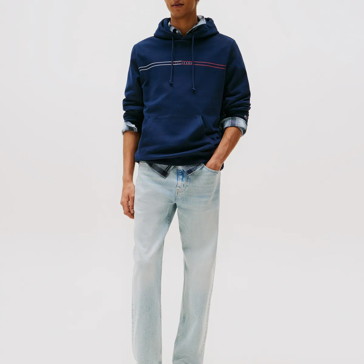 TOMMY HILFIGER - Polerón Hoodie Entry Graphic Logo Azul Tommy Jeans