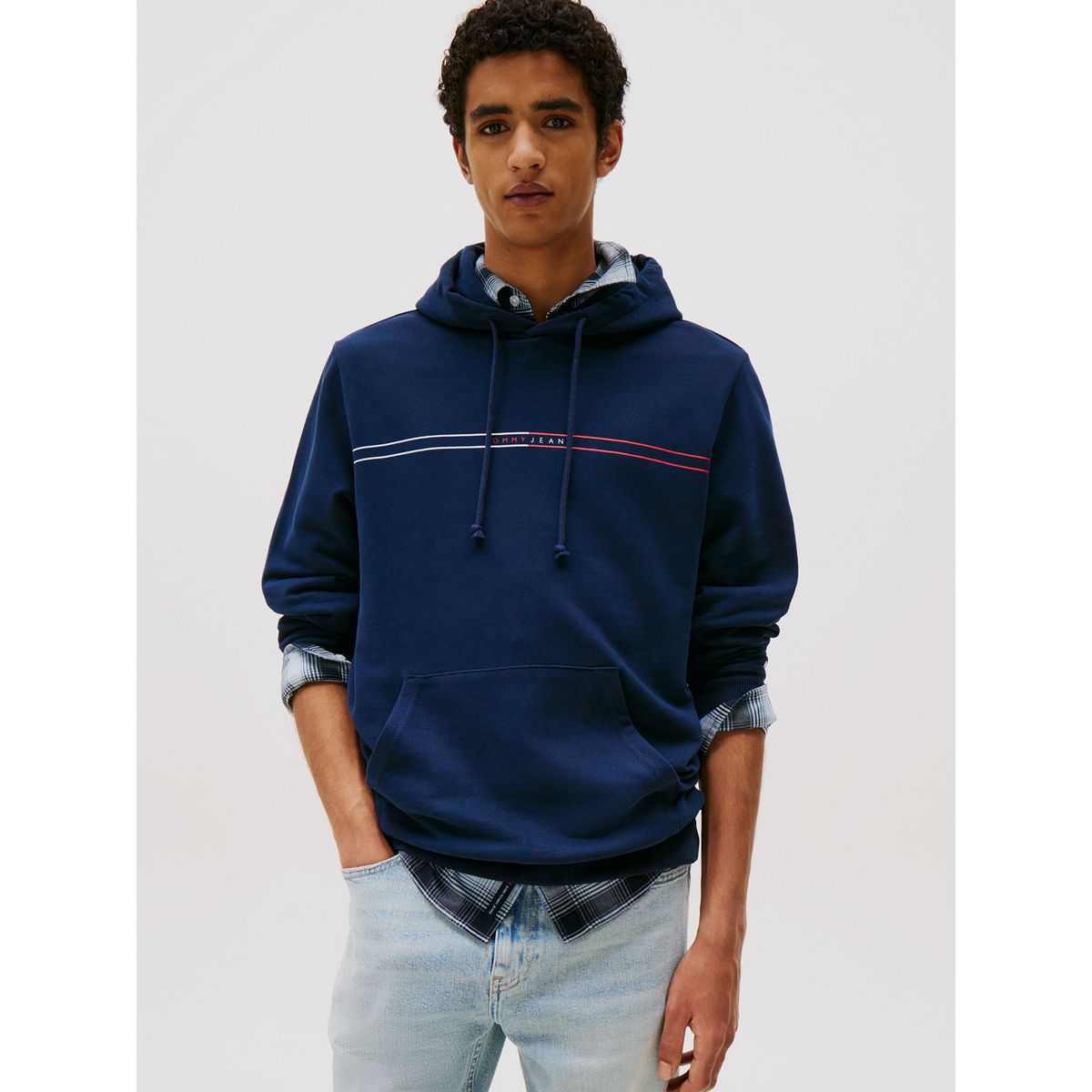 TOMMY HILFIGER - Polerón Hoodie Entry Graphic Logo Azul Tommy Jeans