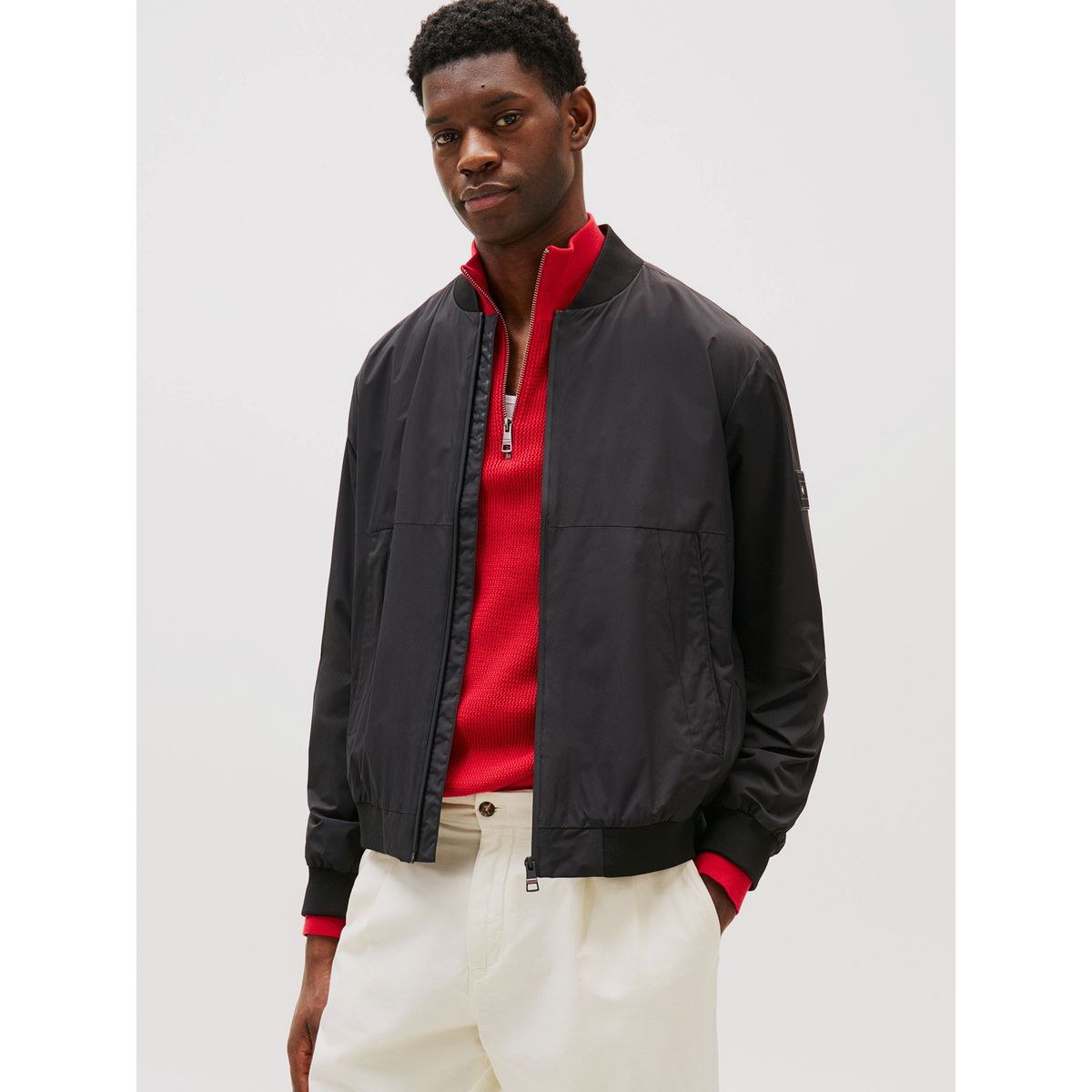 TOMMY HILFIGER - Chaqueta Bomber Repelente Al Agua Negro Tommy Hilfiger