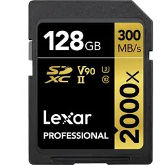 LEXAR - Memoria SD Gold Series 2000x 128GB UHS-II U3 V90 8k