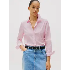 TOMMY HILFIGER - Camisa De Popelín Regular Fit Rosado