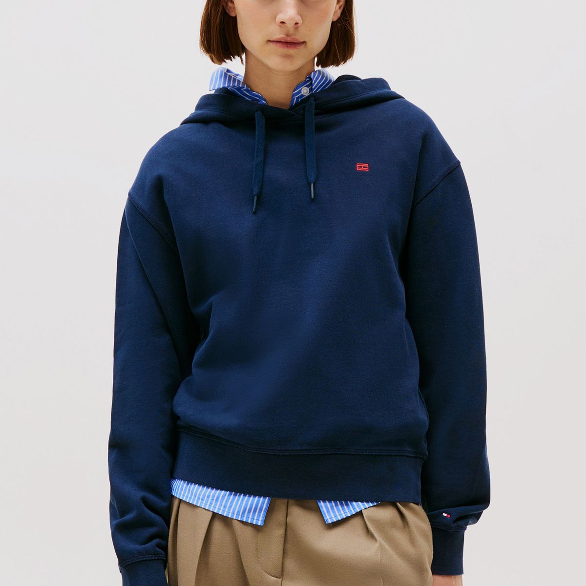 TOMMY HILFIGER - Polerón Hoodie Contrast Flag Logo Azul Tommy Hilfiger