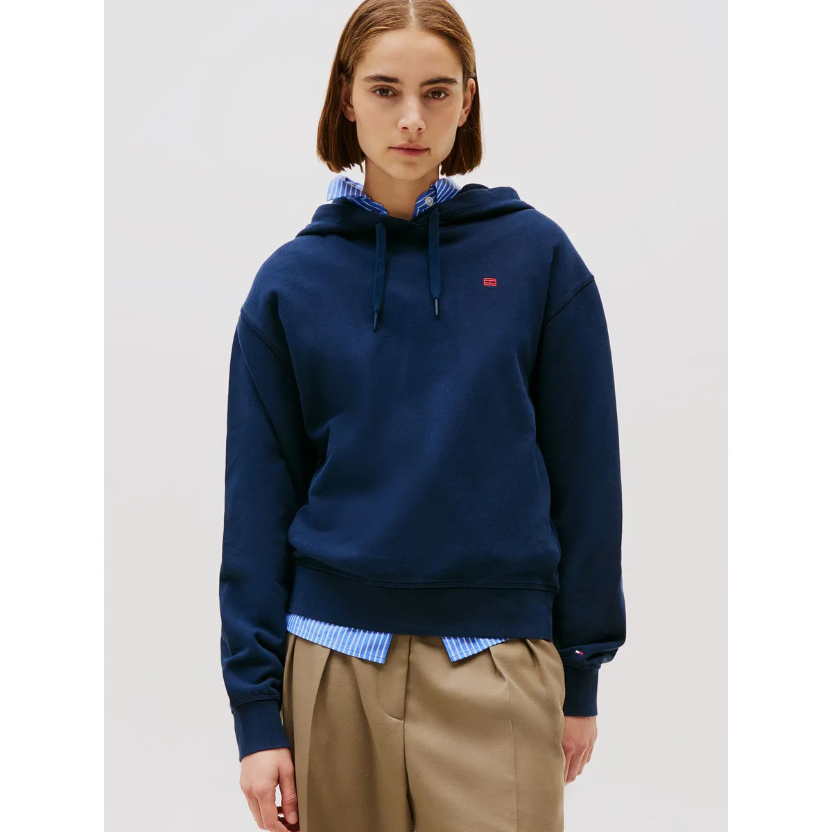 TOMMY HILFIGER - Polerón Hoodie Contrast Flag Logo Azul Tommy Hilfiger