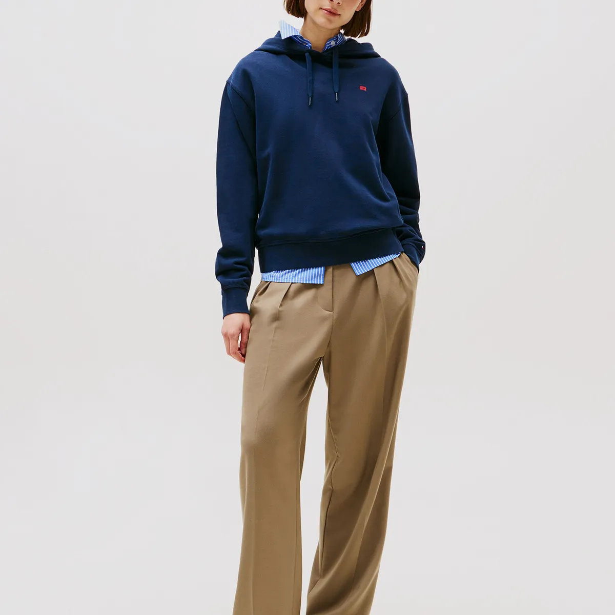 TOMMY HILFIGER - Polerón Hoodie Contrast Flag Logo Azul Tommy Hilfiger