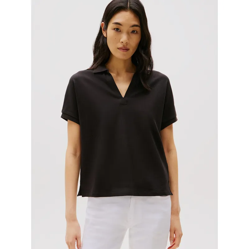 TOMMY HILFIGER - Polo Relaxed Solid Con Logo Negro Tommy Hilfiger