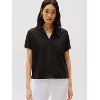 Polo Relaxed Solid Con Logo Negro
