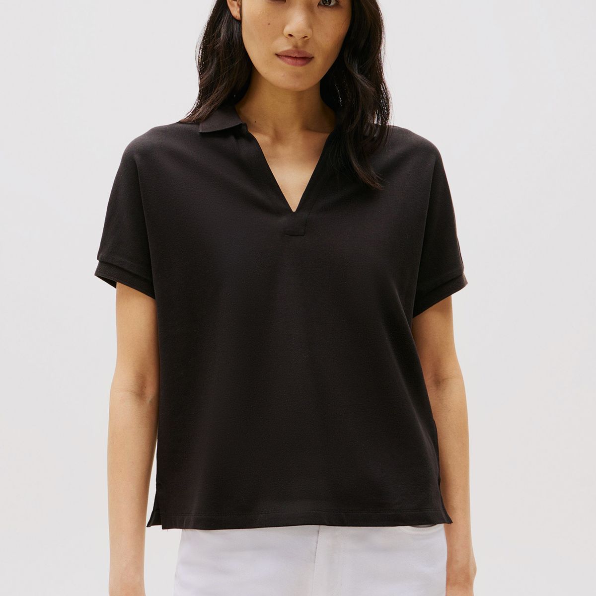 TOMMY HILFIGER - Polo Relaxed Solid Con Logo Negro Tommy Hilfiger