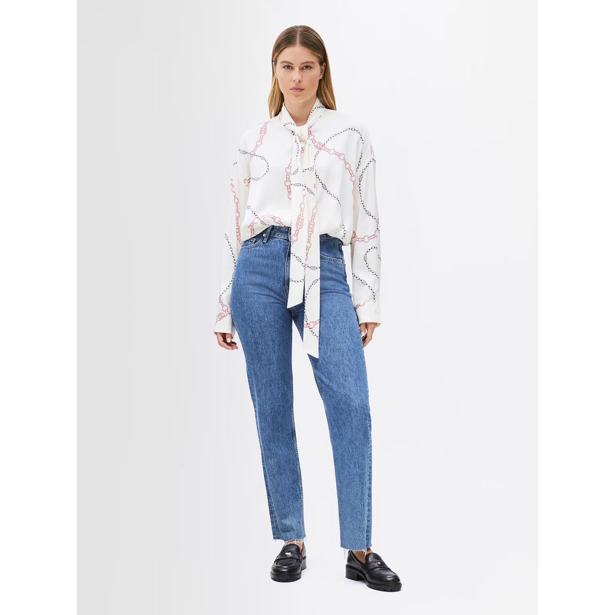 TOMMY HILFIGER - Blusa Estampada De Viscosa Beige Tommy Hilfiger