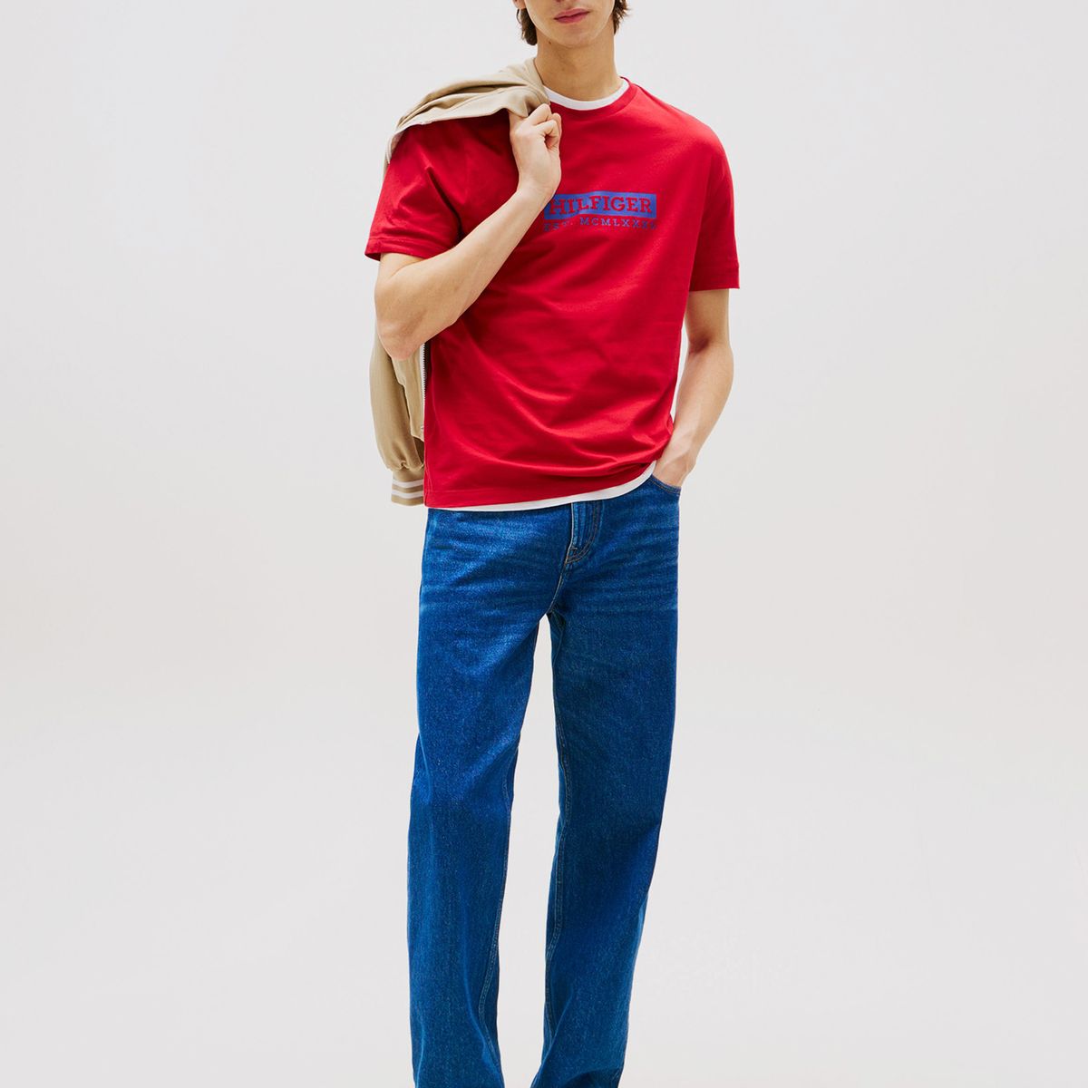 TOMMY HILFIGER - Polera Colour To Colour Logo Rojo Tommy Hilfiger