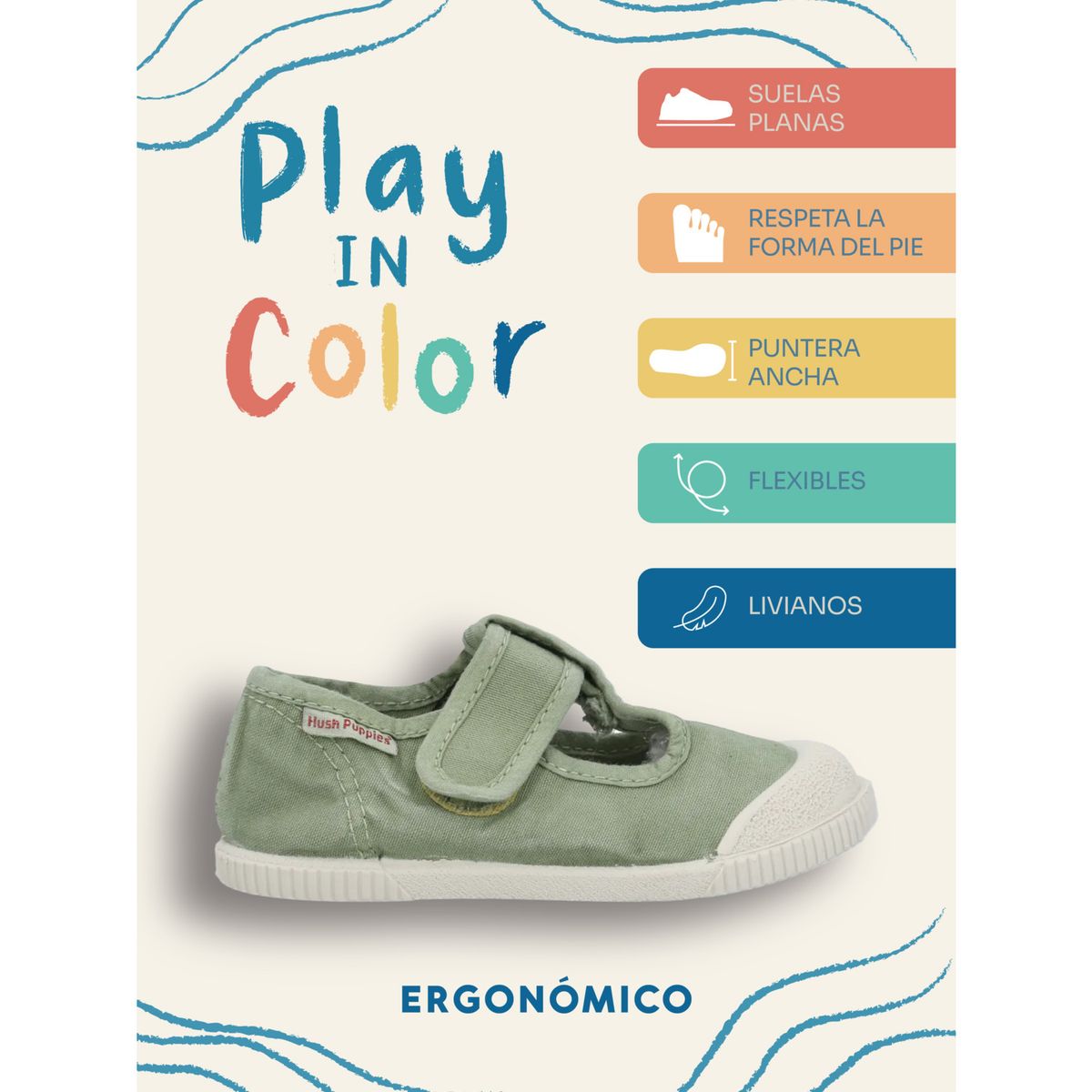 HUSH PUPPIES - Guillermina Niño Topa Verde HUSH PUPPIES