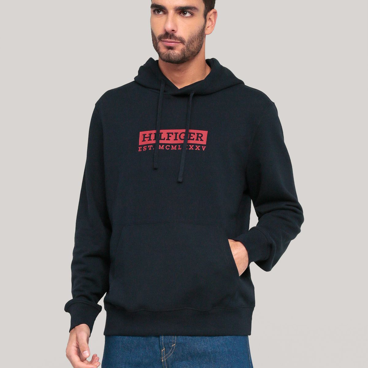 TOMMY HILFIGER - Polerón Hoodie Colour To Colour Logo Azul Tommy Hilfiger