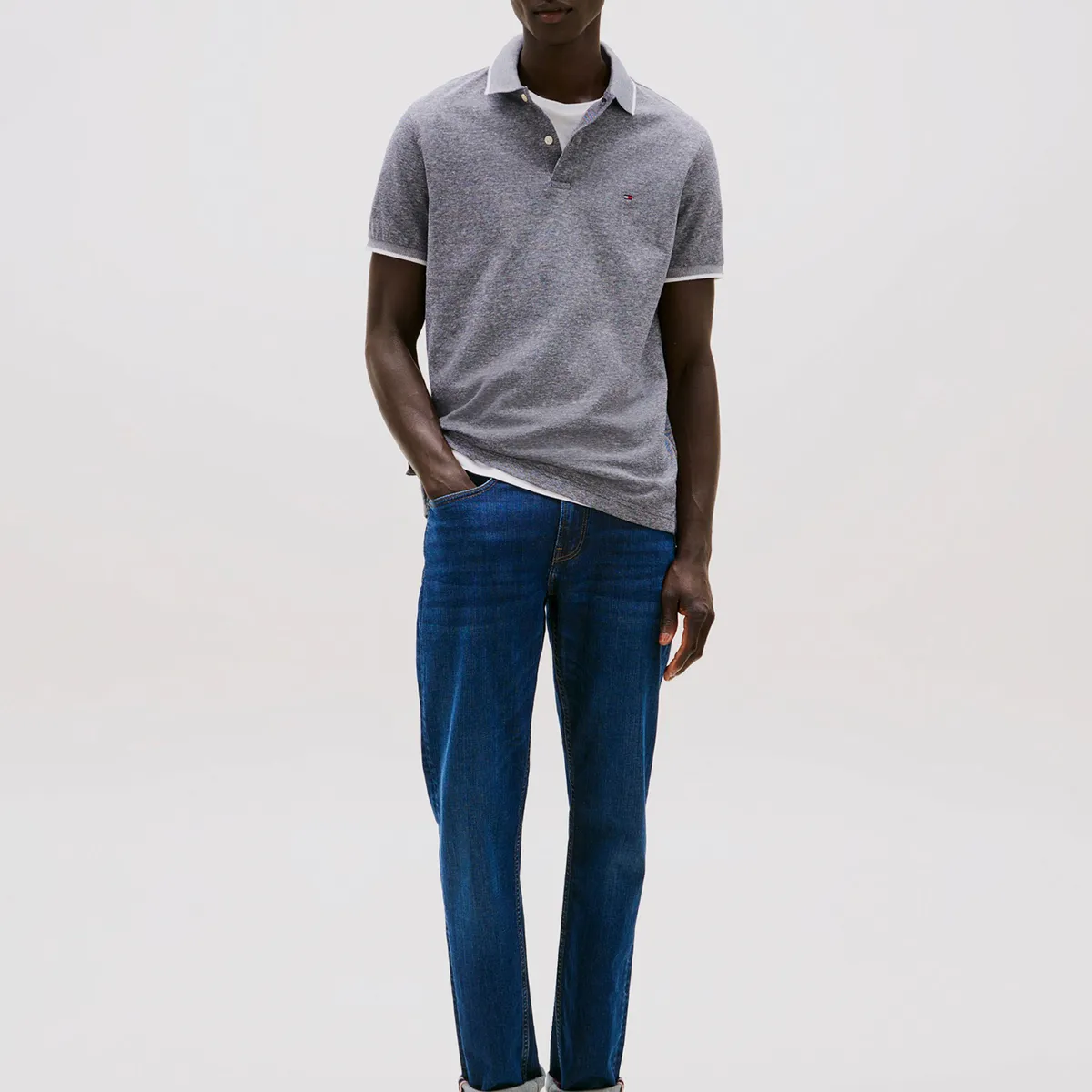 TOMMY HILFIGER - Polo Regular Fit Con Logo Azul Tommy Hilfiger