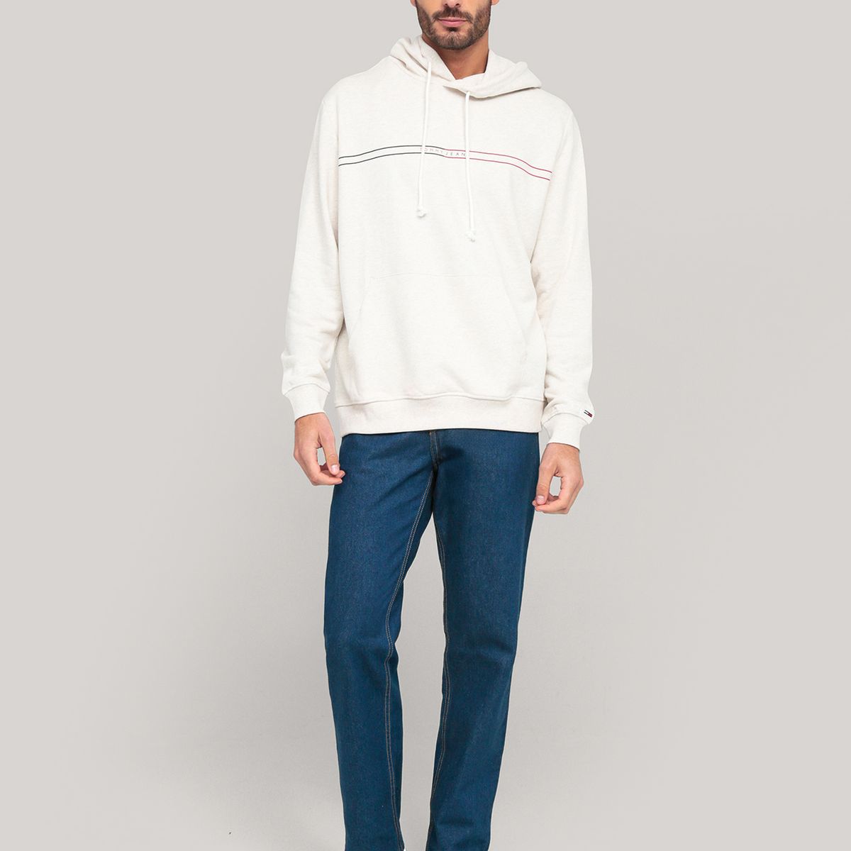 TOMMY HILFIGER - Polerón Hoodie Entry Graphic Logo Blanco Tommy Jeans