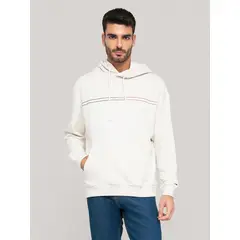 TOMMY HILFIGER - Polerón Hoodie Entry Graphic Logo Blanco Tommy Jeans