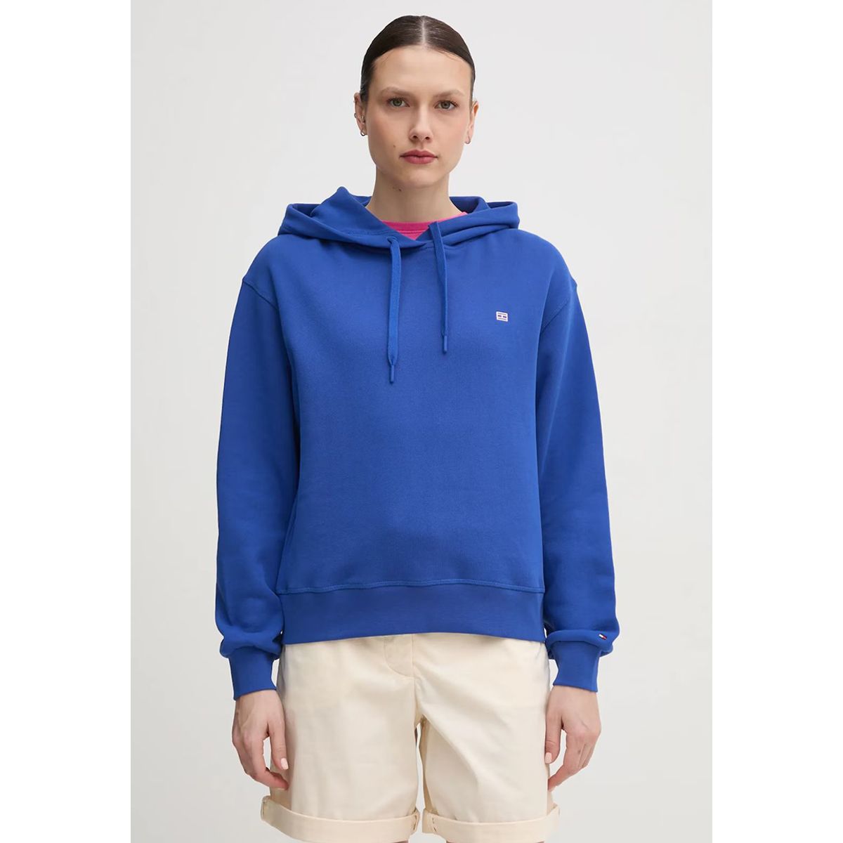 TOMMY HILFIGER - Polerón Hoodie Contrast Flag Logo Azul Tommy Hilfiger