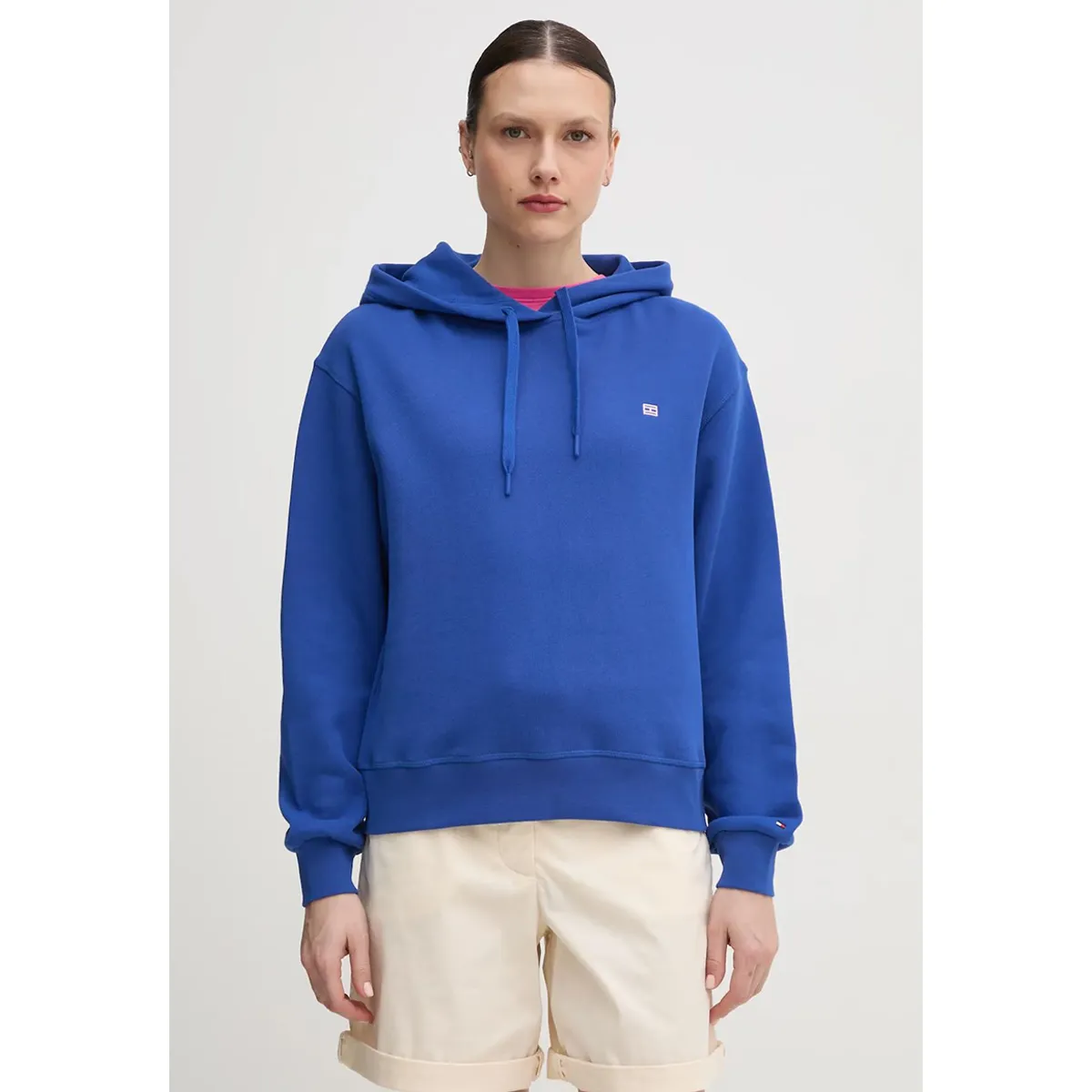 TOMMY HILFIGER - Polerón Hoodie Contrast Flag Logo Azul Tommy Hilfiger