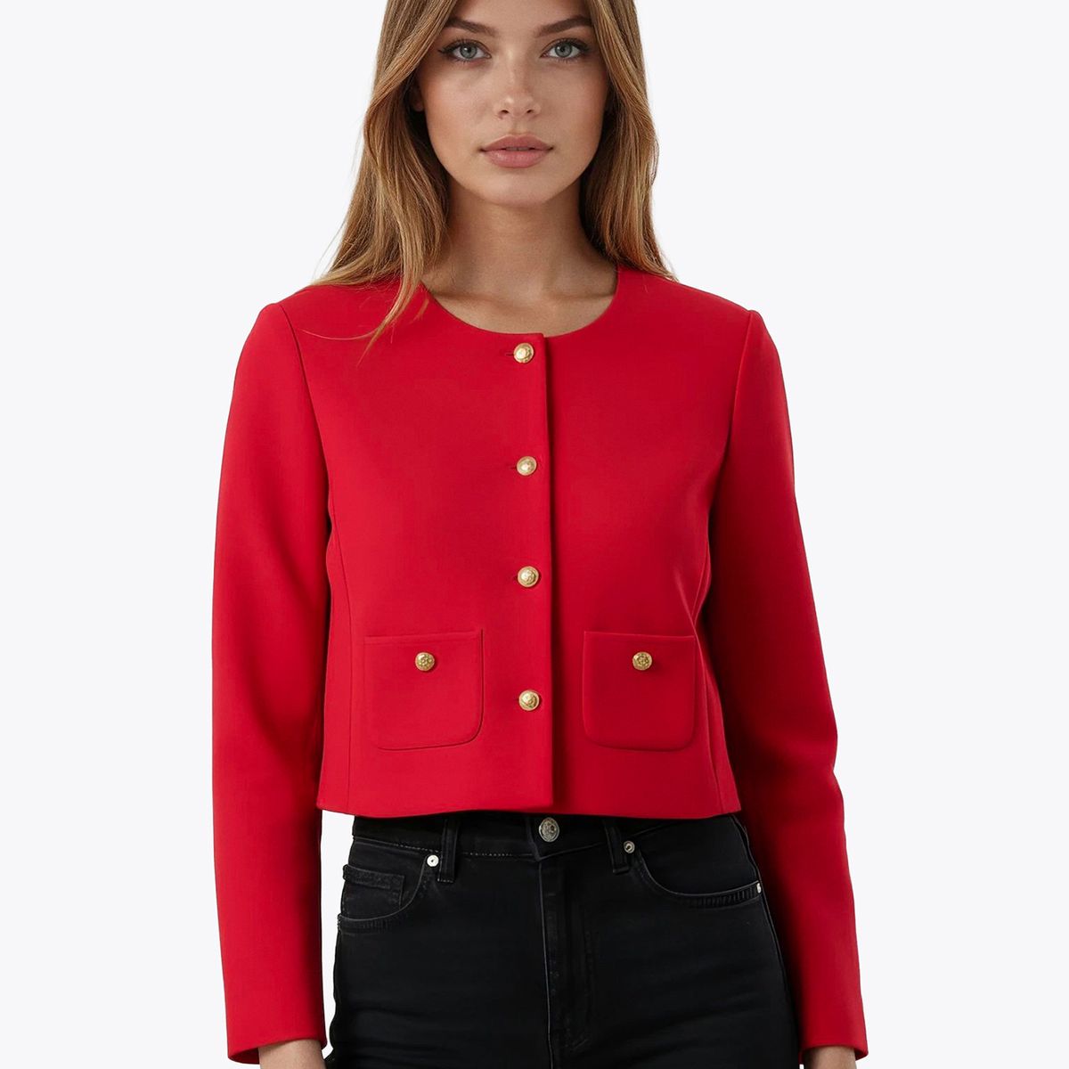 TOMMY HILFIGER - Chaqueta Interlock Gold Rojo Tommy Hilfiger