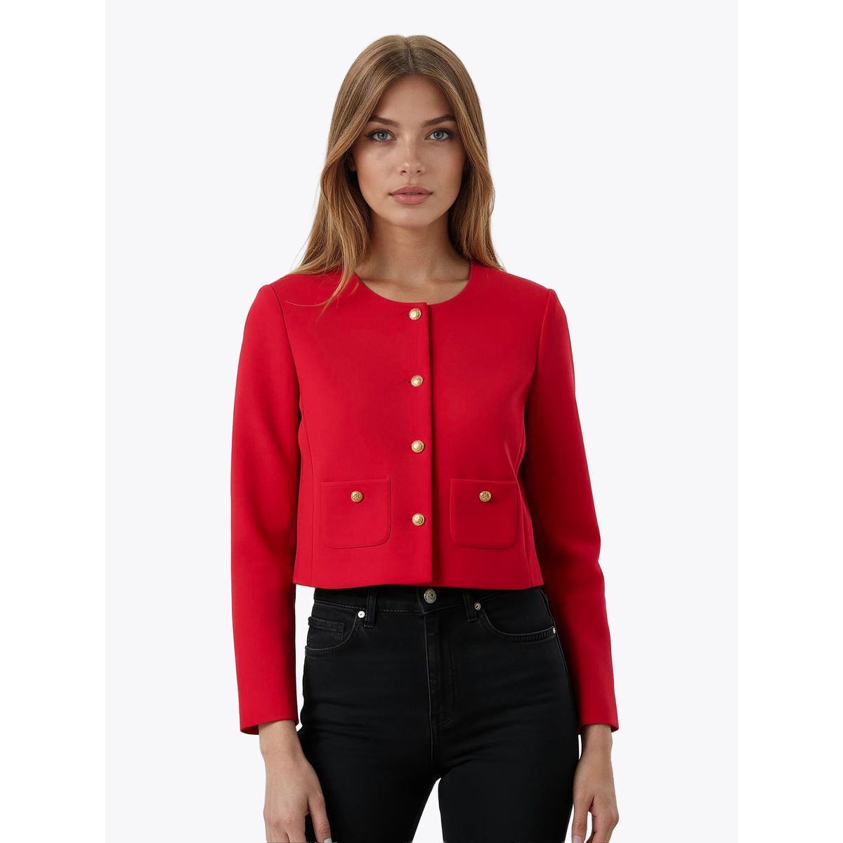 TOMMY HILFIGER - Chaqueta Interlock Gold Rojo Tommy Hilfiger