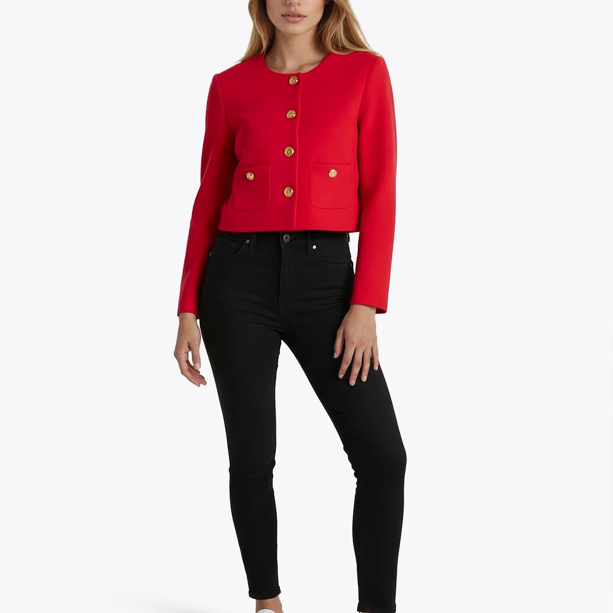 TOMMY HILFIGER - Chaqueta Interlock Gold Rojo Tommy Hilfiger