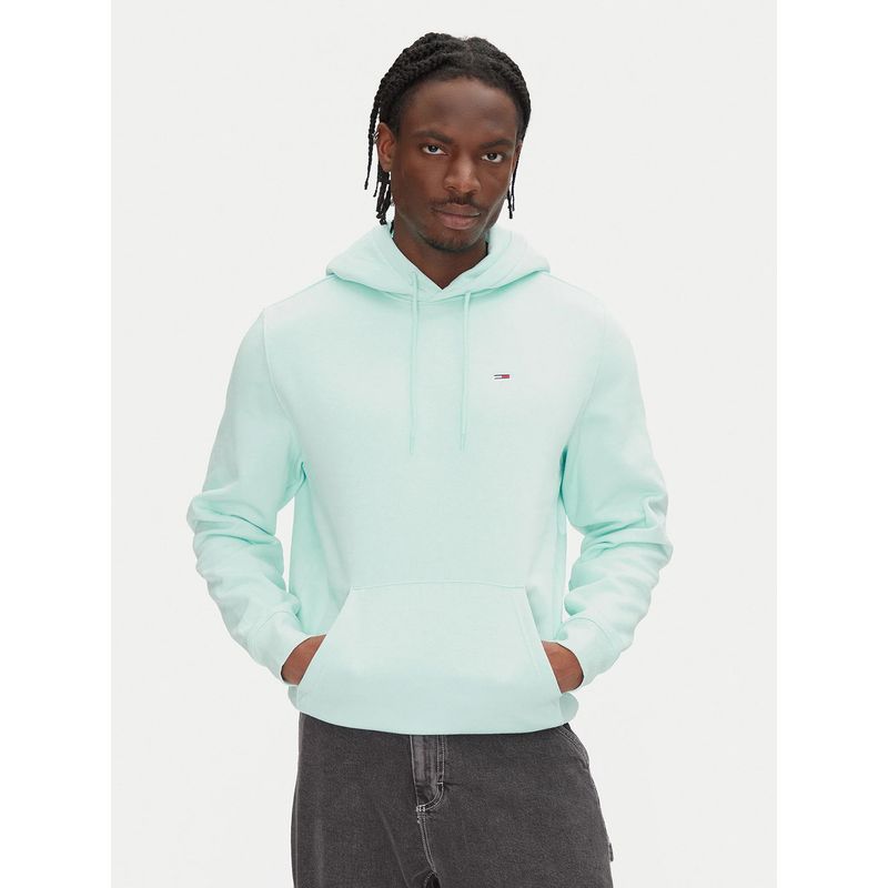 TOMMY HILFIGER - Polerón Hoodie Solid Con Logo Verde Tommy Jeans