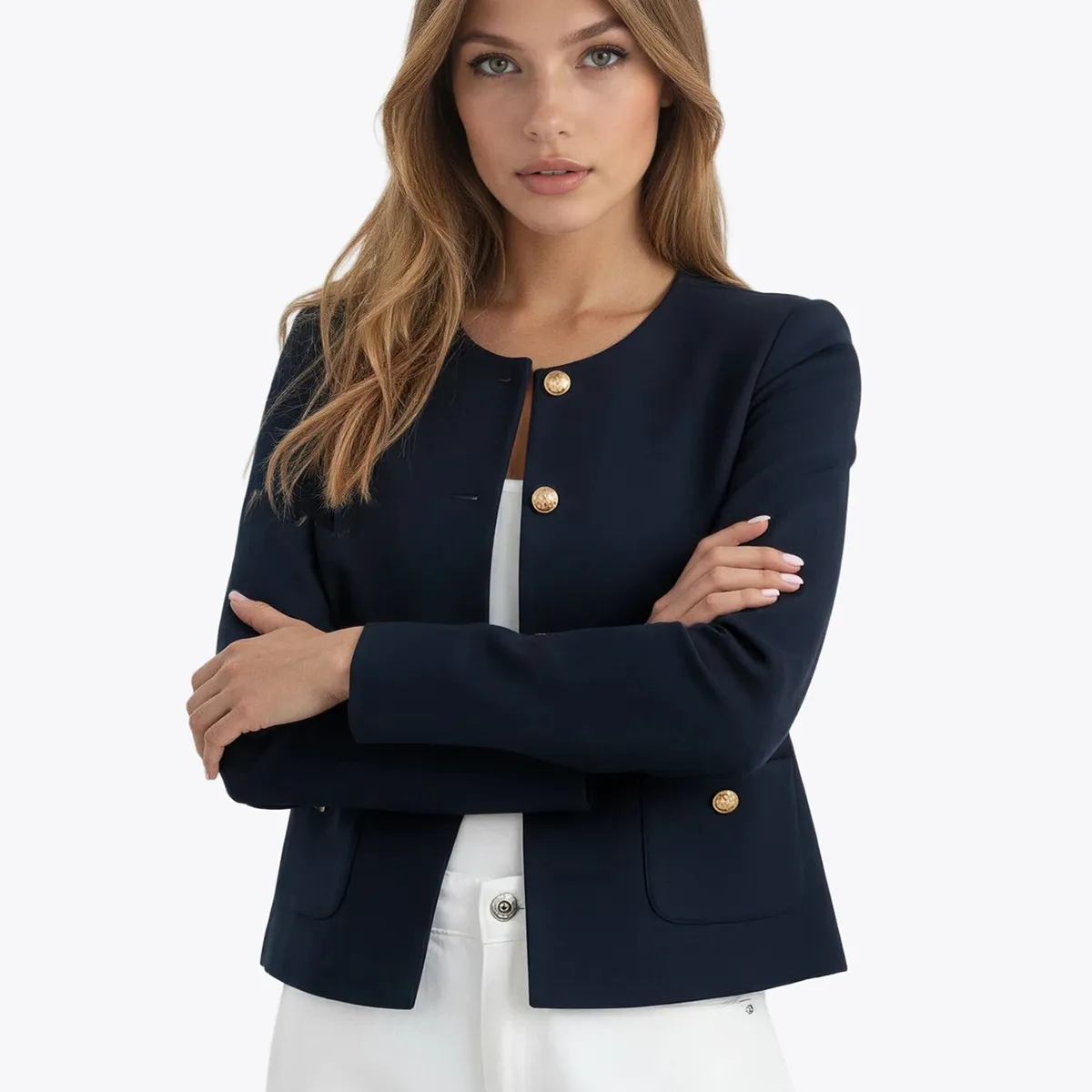 TOMMY HILFIGER - Chaqueta Interlock Gold Azul Tommy Hilfiger