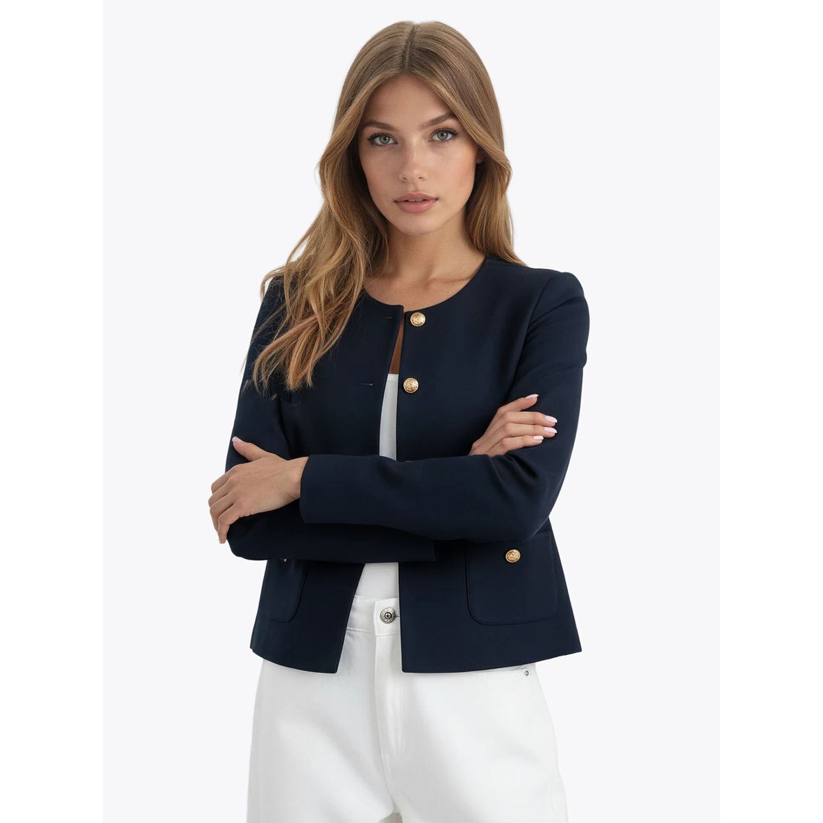 TOMMY HILFIGER - Chaqueta Interlock Gold Azul Tommy Hilfiger