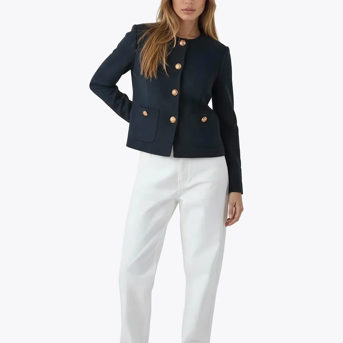 TOMMY HILFIGER - Chaqueta Interlock Gold Azul Tommy Hilfiger