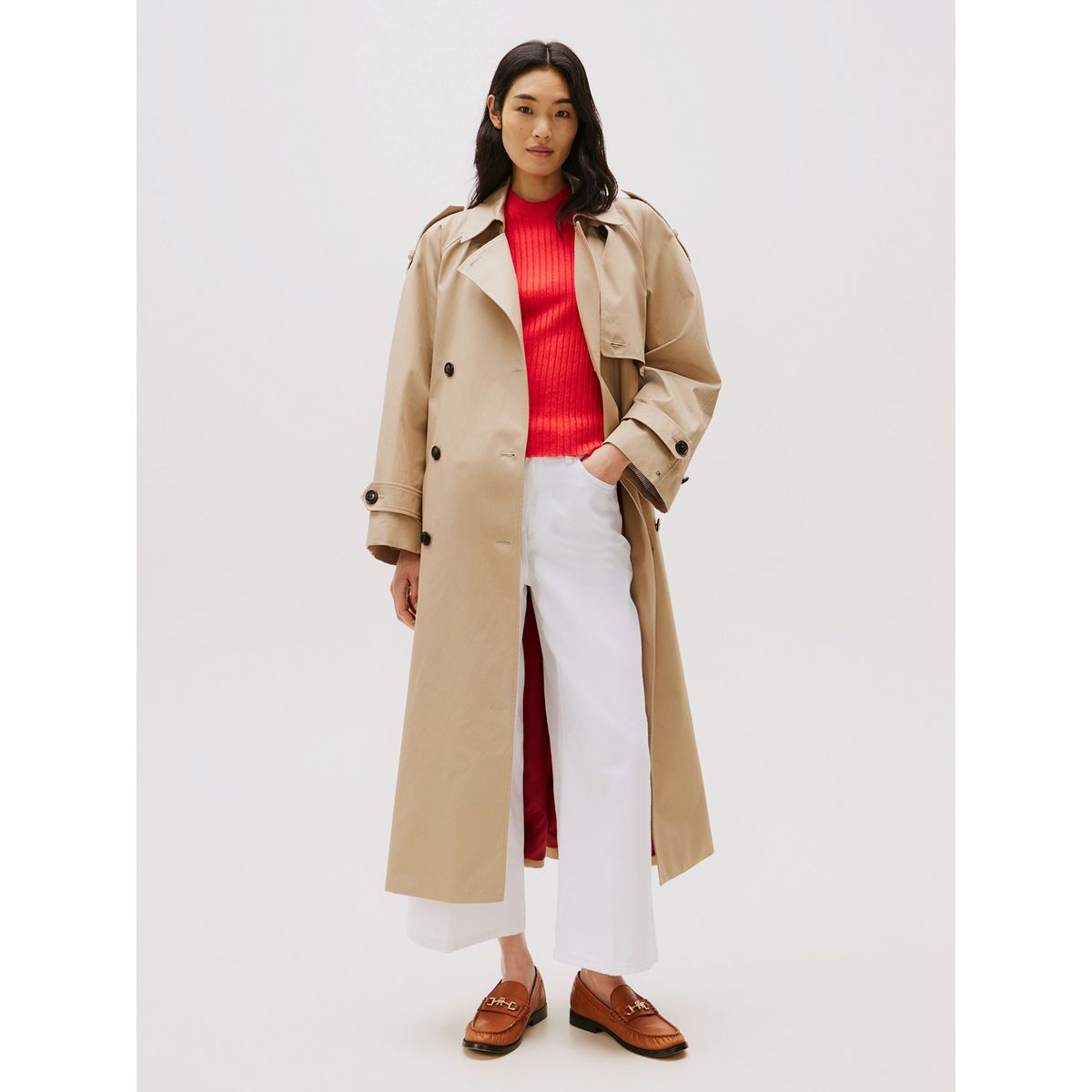 TOMMY HILFIGER - Jeans Wide Leg De Talle Alto Blanco Tommy Hilfiger