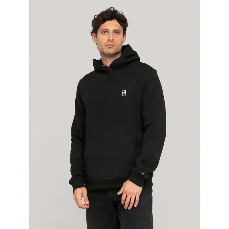 TOMMY HILFIGER - Polerón Hoodie Monograma Th Negro Tommy Hilfiger