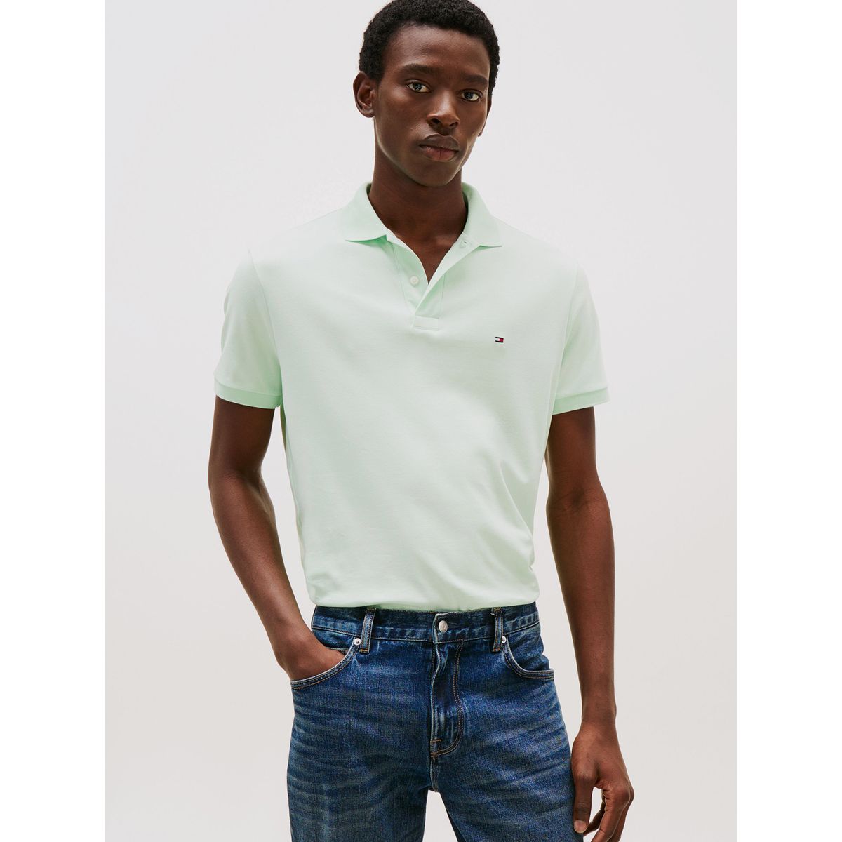 TOMMY HILFIGER - Polo Liquid Cotton Regular Fit Verde Tommy Hilfiger