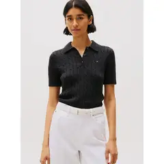 TOMMY HILFIGER - Sweater Cable Solid Negro